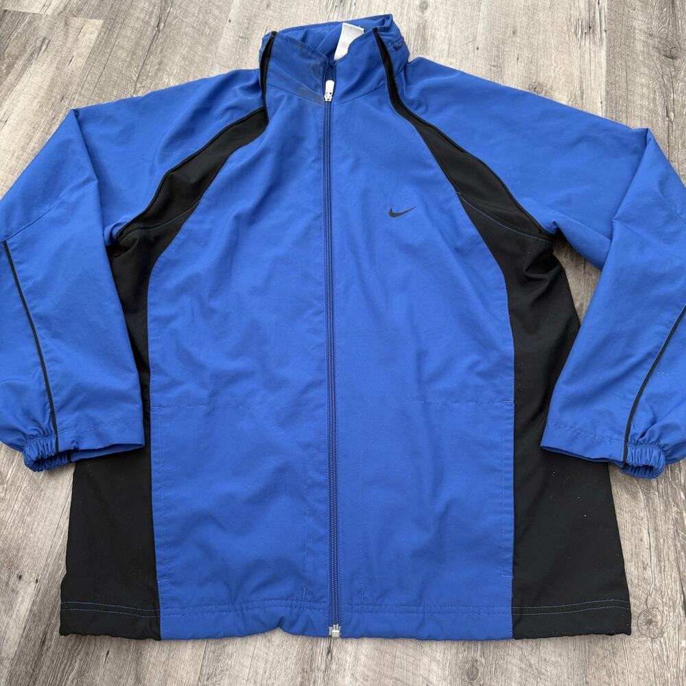 Nike Sportswear Jacket Men Medium Windrunner Mesh-Lined Hooded Blue Black 395809